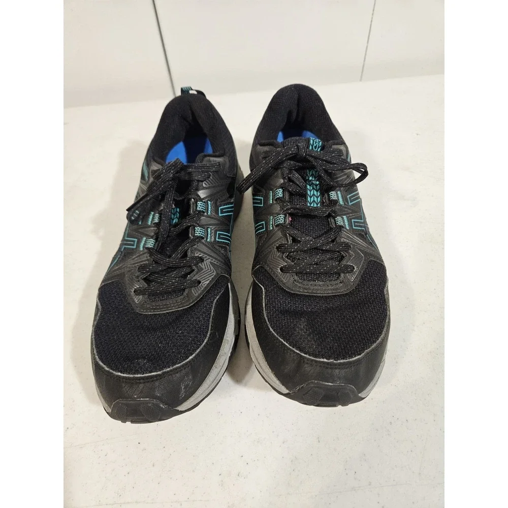 ASICS Gel Venture 8 Trail Running Shoes Womens 9.5 Blk/Teal Gel Sneakers (S118